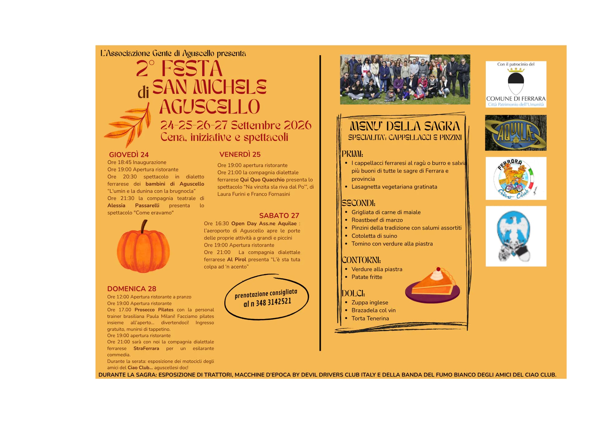 Volantino di 2° Festa di San Michele Aguscello
