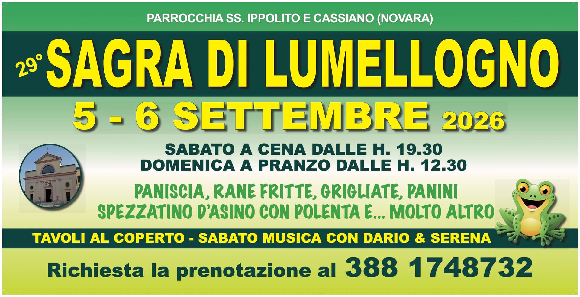 Volantino di 29° Sagra di Lumellogno