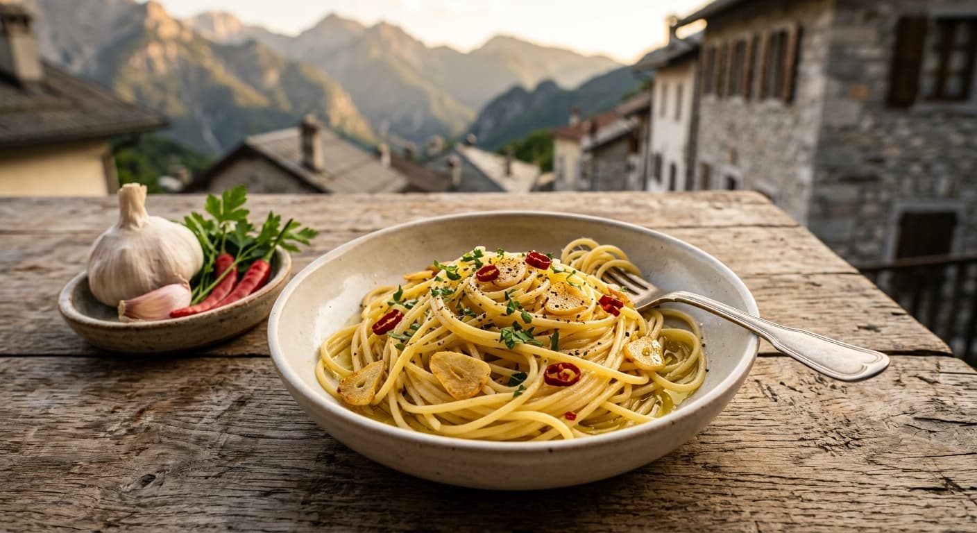Aglio, olio e peperoncino a km 0