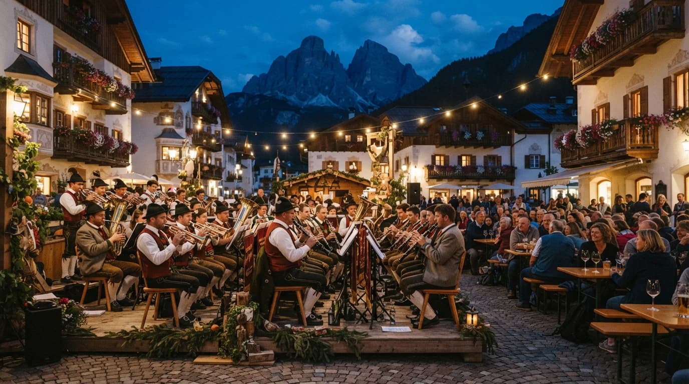 Concerto serale della banda musicale di Dobbiaco