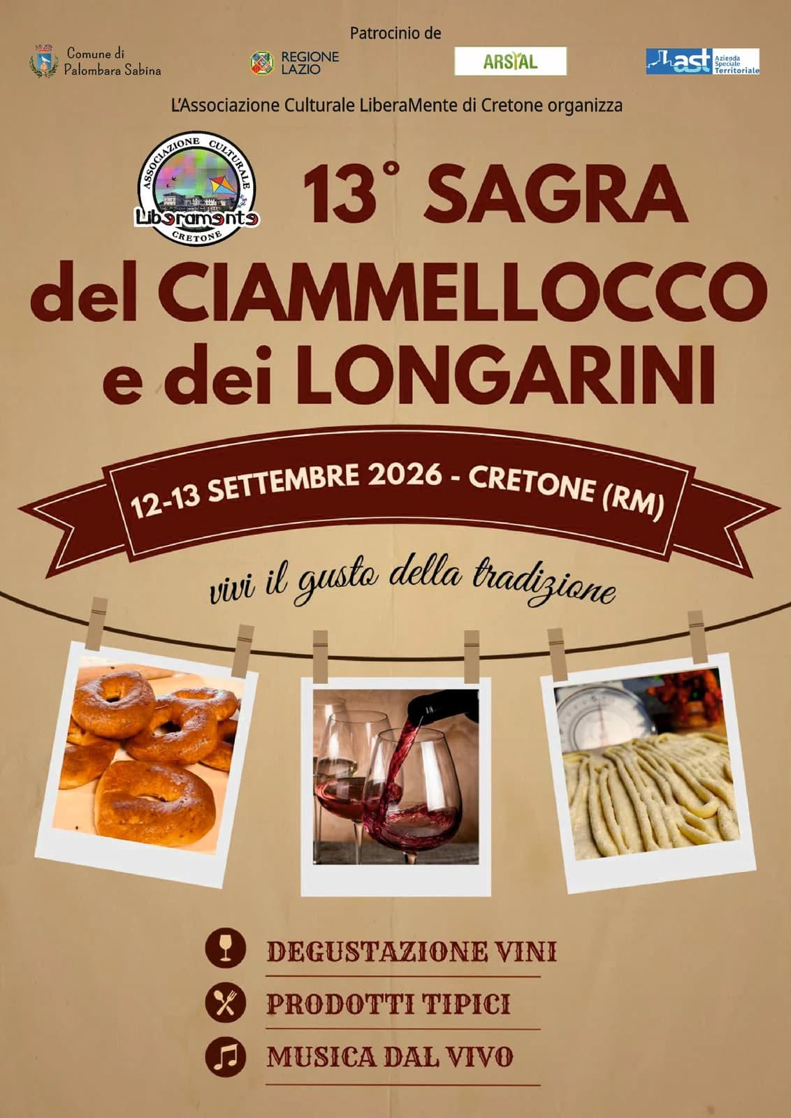 Cretone (RM), è sagra dei longarini e del ciammellocco - 12/13 sett — foto 1