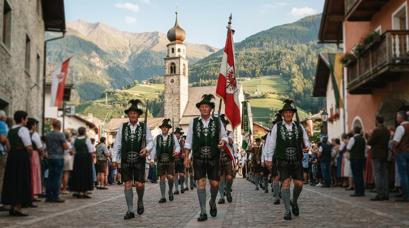 Festa della chiesa della locale compagnia degli “Schützen” di Postal