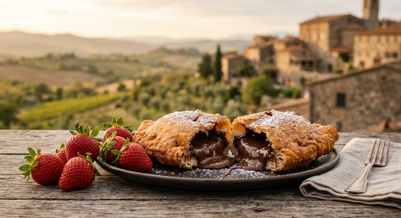 Festa della Fragola e del Calzone fritto ripieno con cioccolato