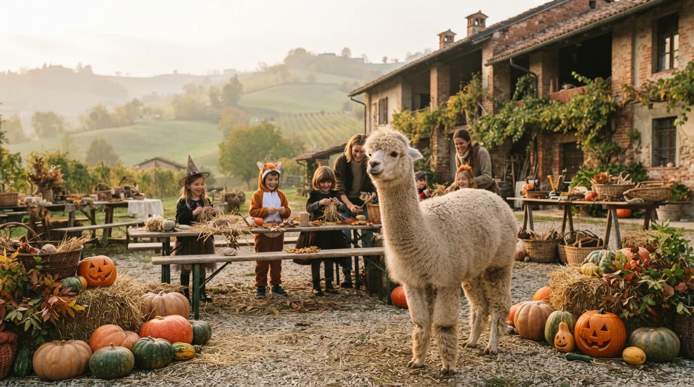Laboratori halloween in fattoria con alpaca