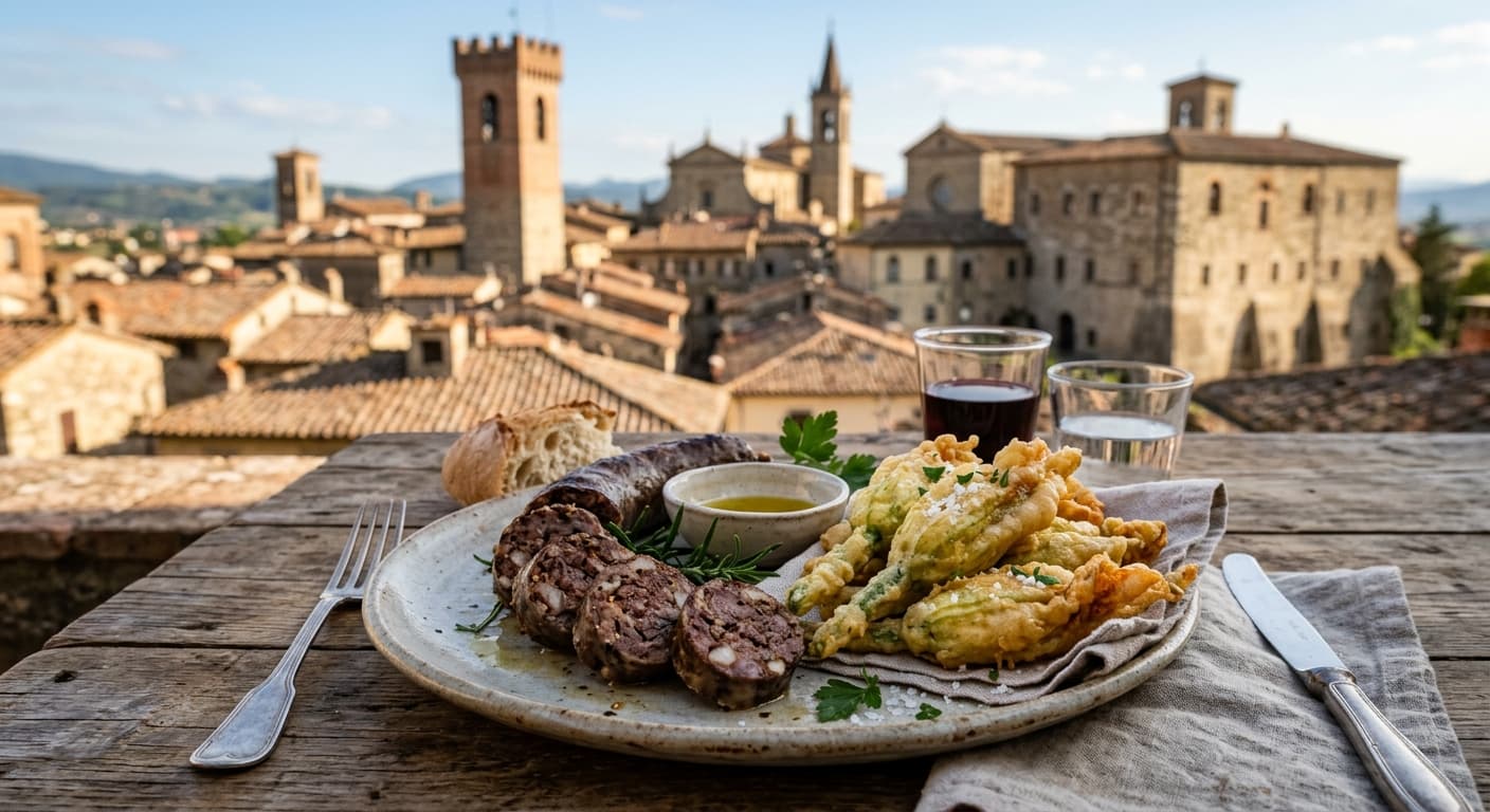 Sagra del mazzafegato con fiore di zucca