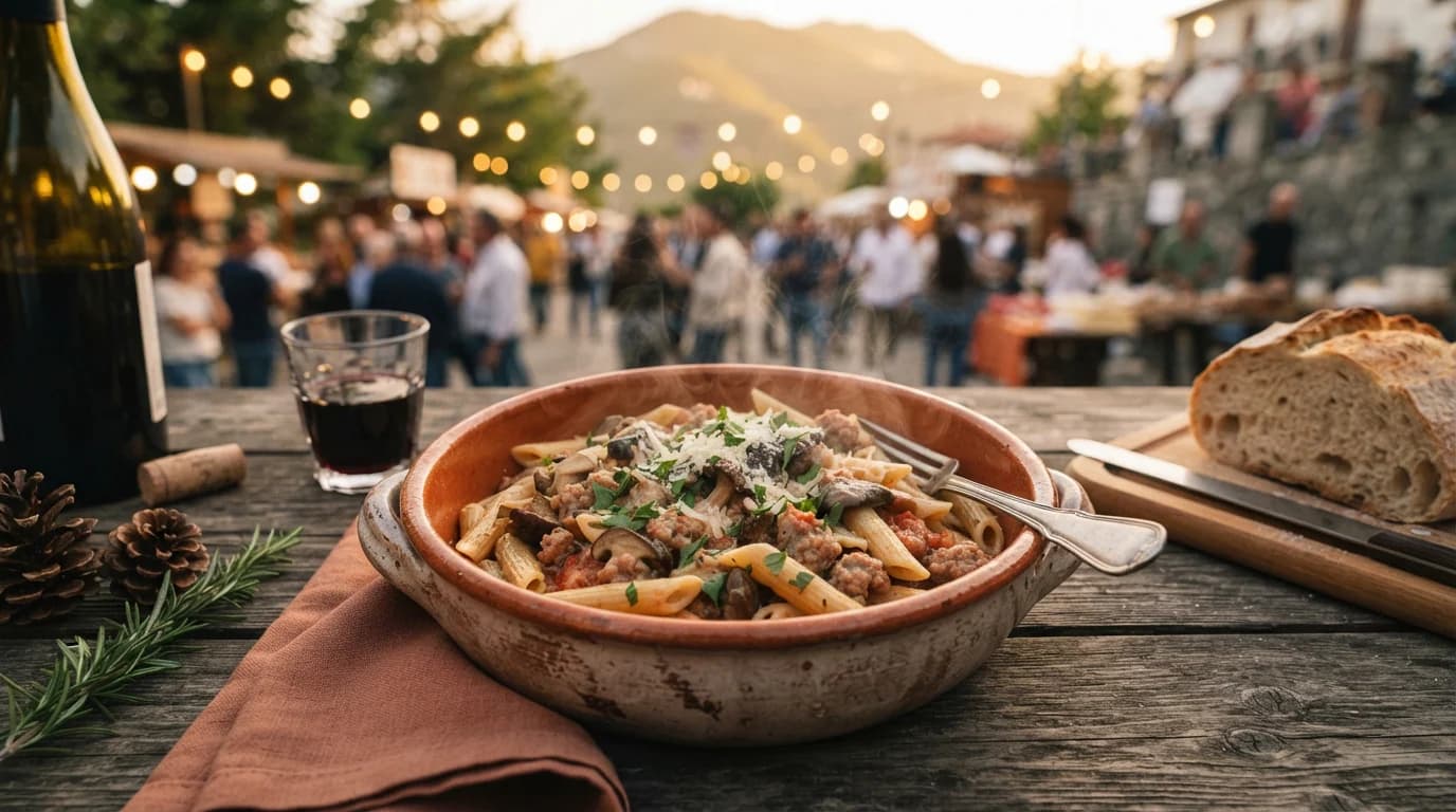 Sagra delle Penne alla boscaiola con funghi porcini