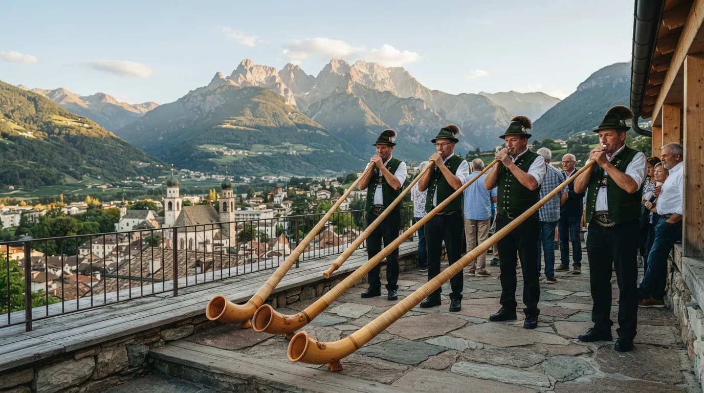 Suonatori di corno alpino di Gargazon