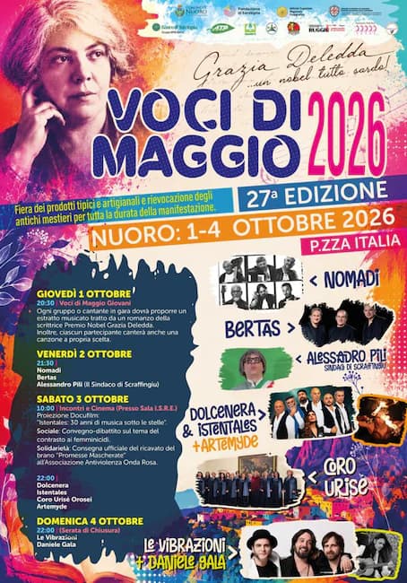Voci di Maggio 2026: a Nuoro quattro giorni di musica, Sardegna e tradizioni — foto 1