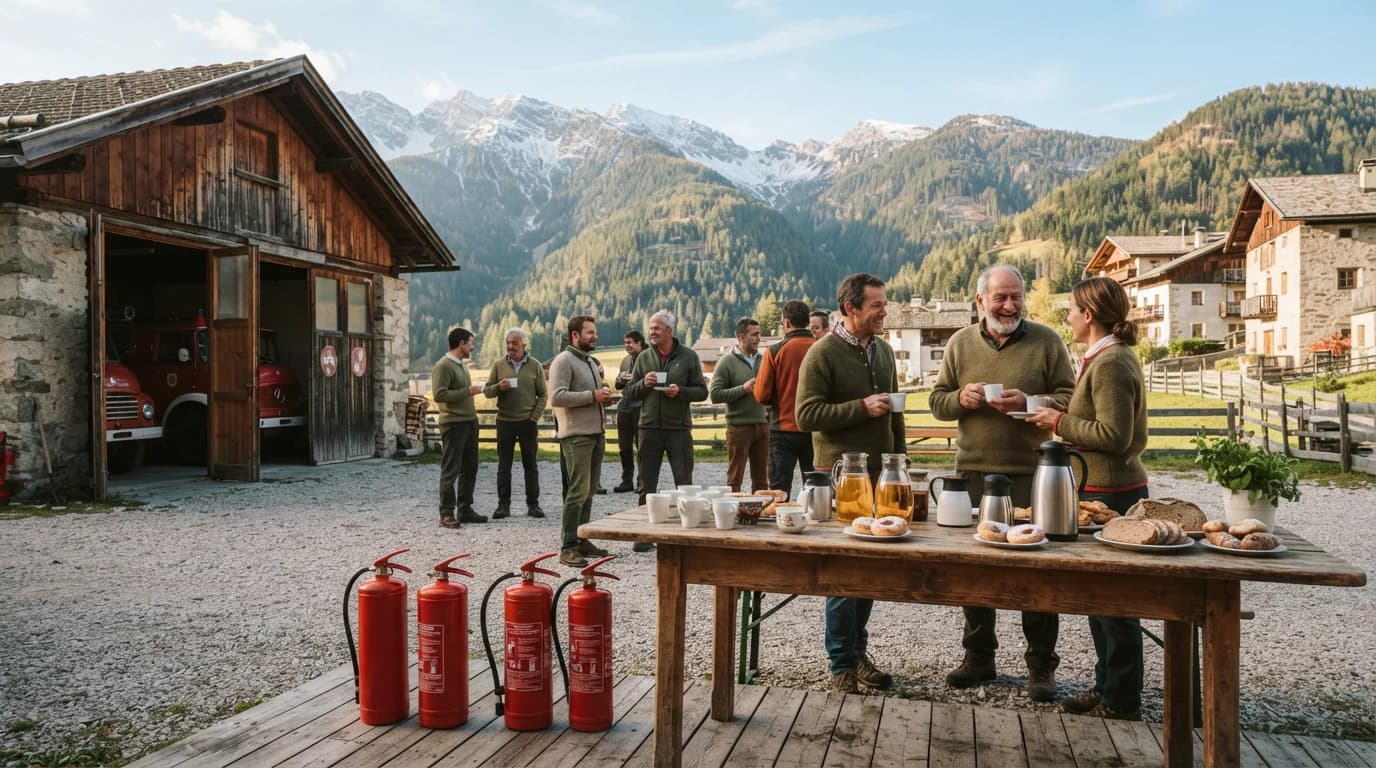 Aperitivo mattutino con controlllo degli estintori