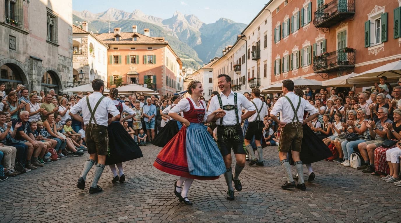 Esibizione del gruppo di ballo popolare di Maia Bassa