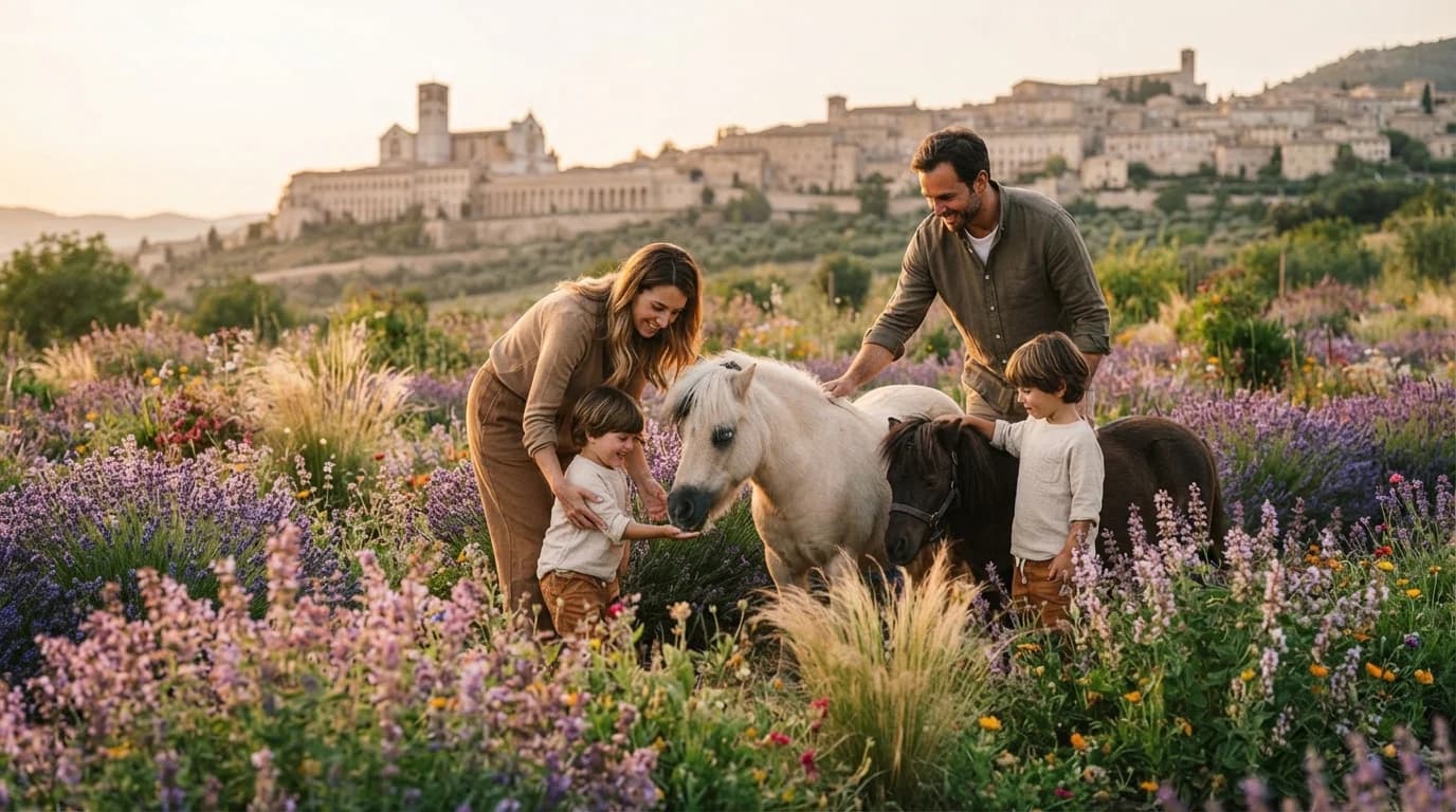 Mini pony al Lavandeto di Assisi presso la Festa delle Salvie e del giardino