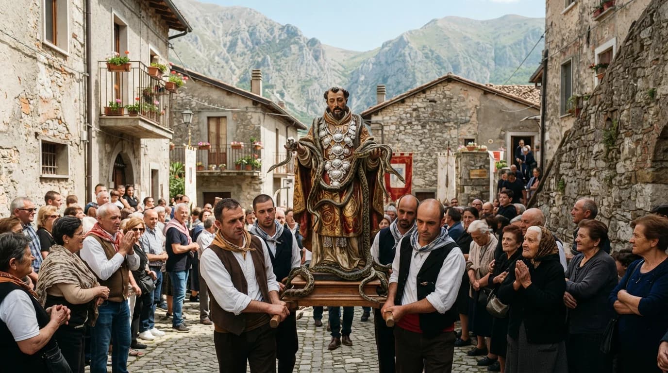 Festa di San Domenico Abate con rito dei serpari