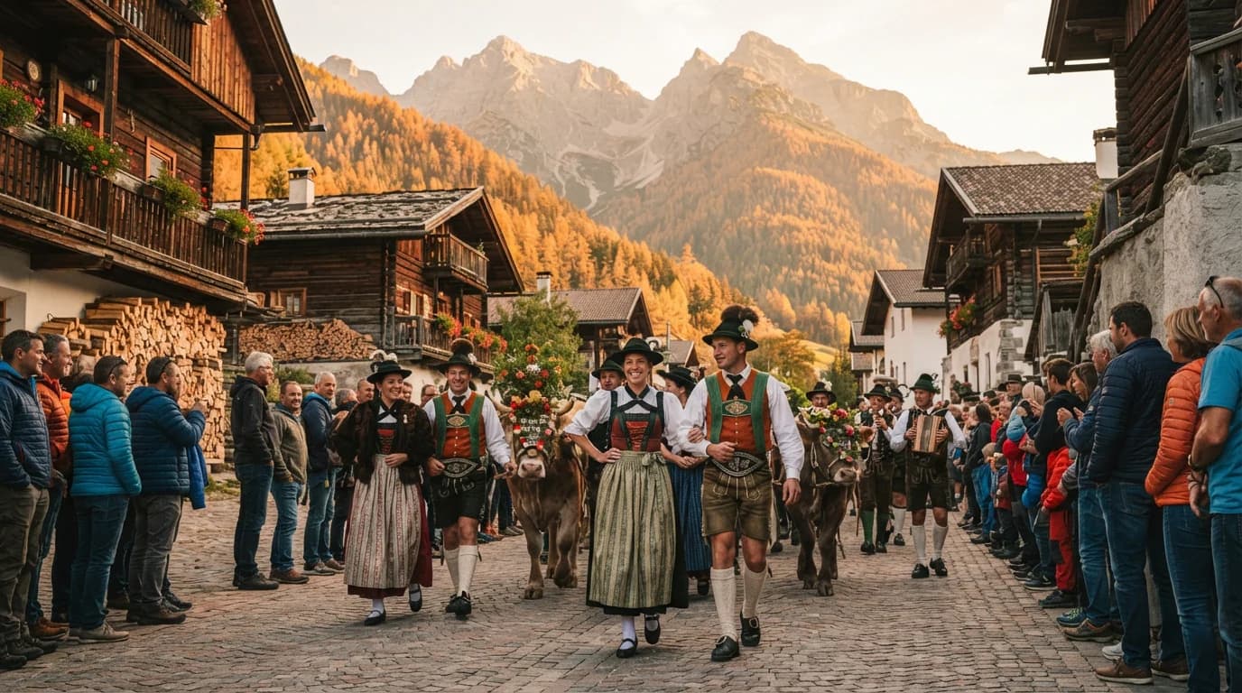 Festa tradizionale d'autunno con sfilata