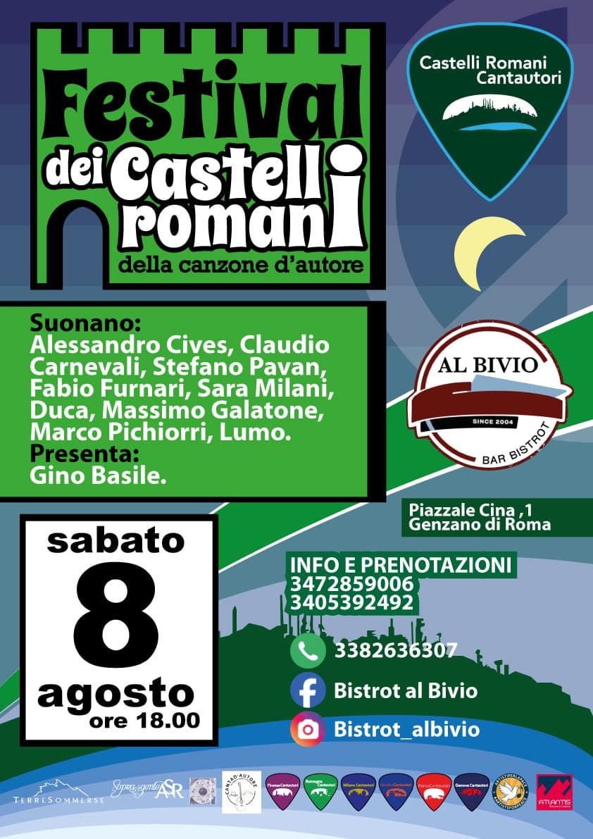 Volantino di Festival dei Castelli Romani della canzone d'autore