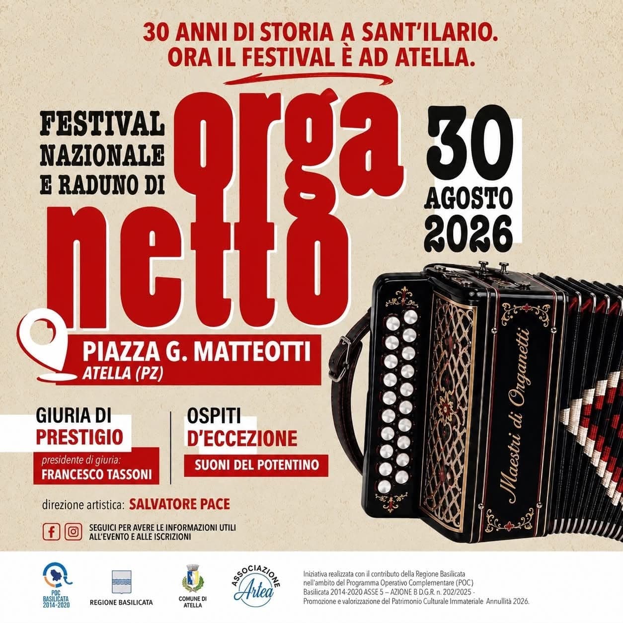 Volantino di Festival Nazionale e Raduno di Organetto