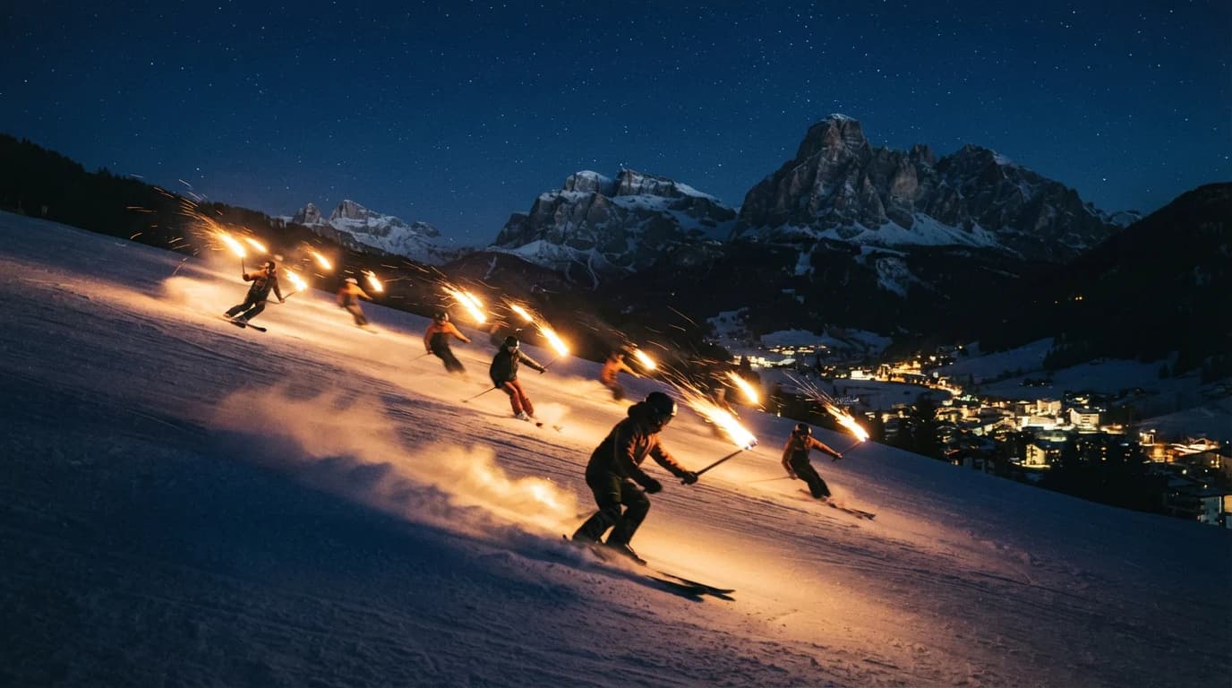 "Fire on Snow" Ski show