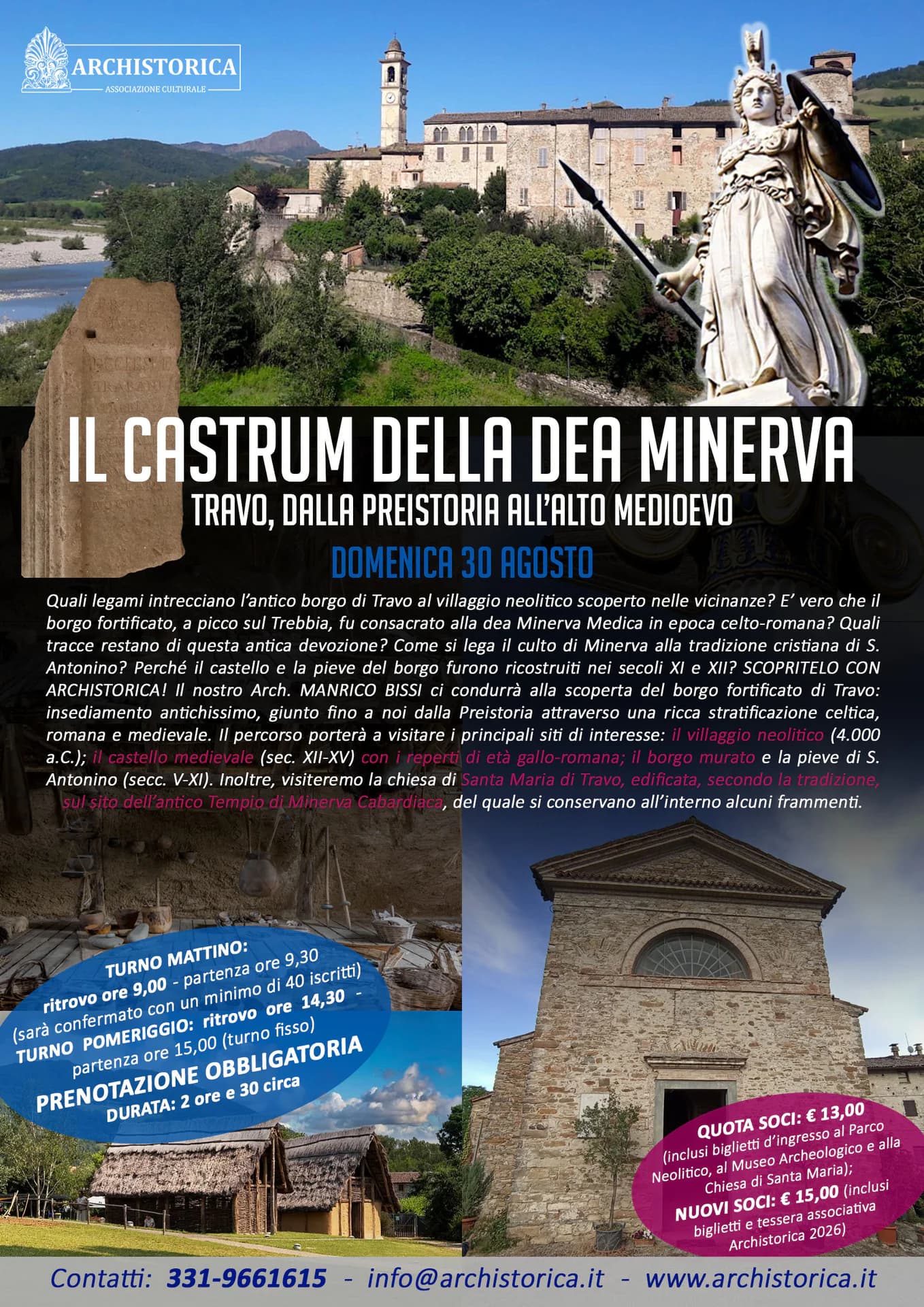 Volantino di Il Castrum della Dea Minerva - Travo, dalla Preistoria all'Alto Medioevo