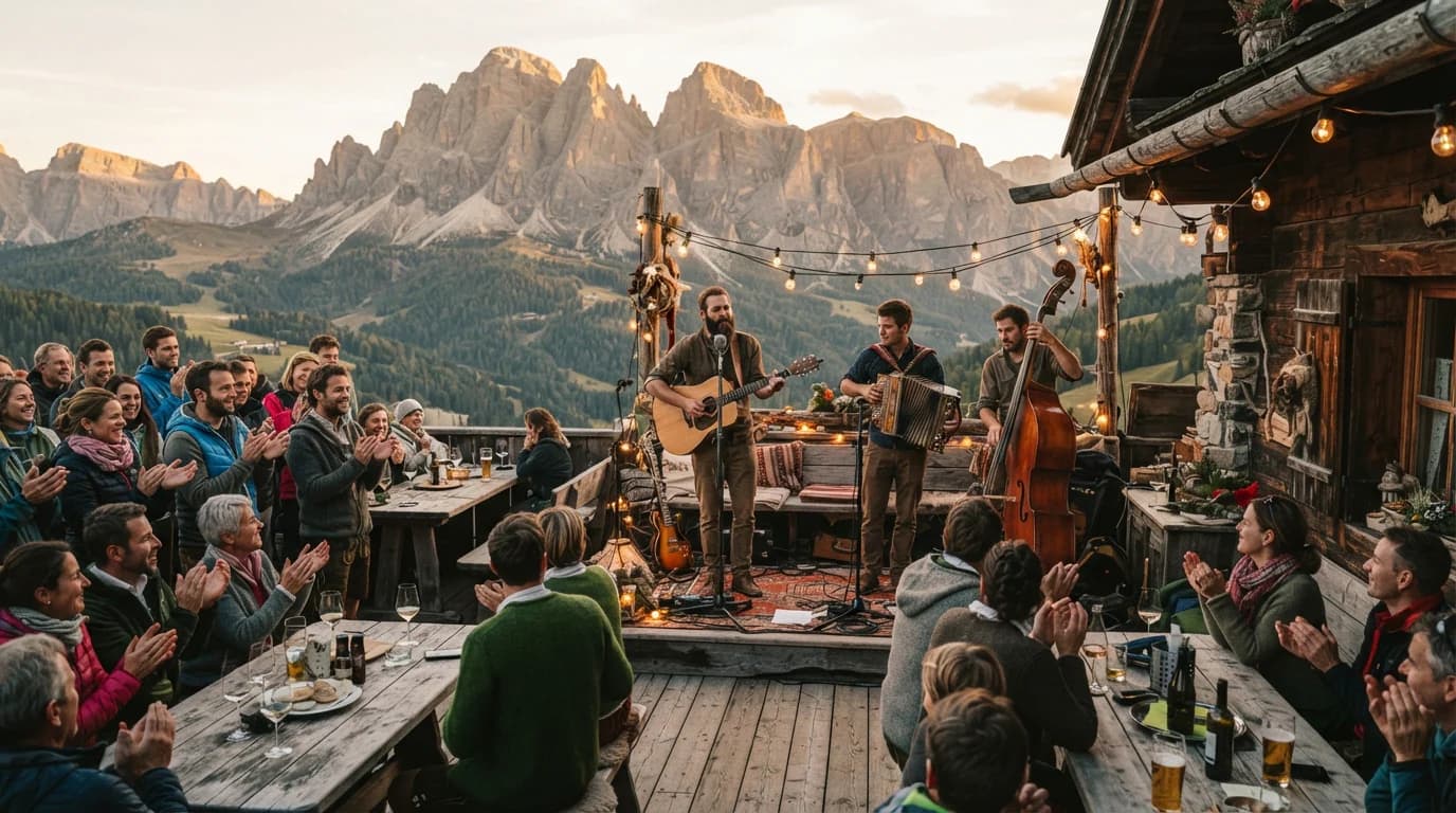 Musica dal vivo presso la malga Kristallalm