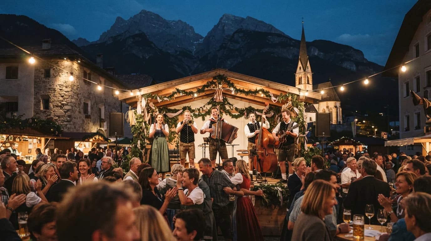 Serata d'estate il gruppo "Die Salten Oberkrainer" a Scena