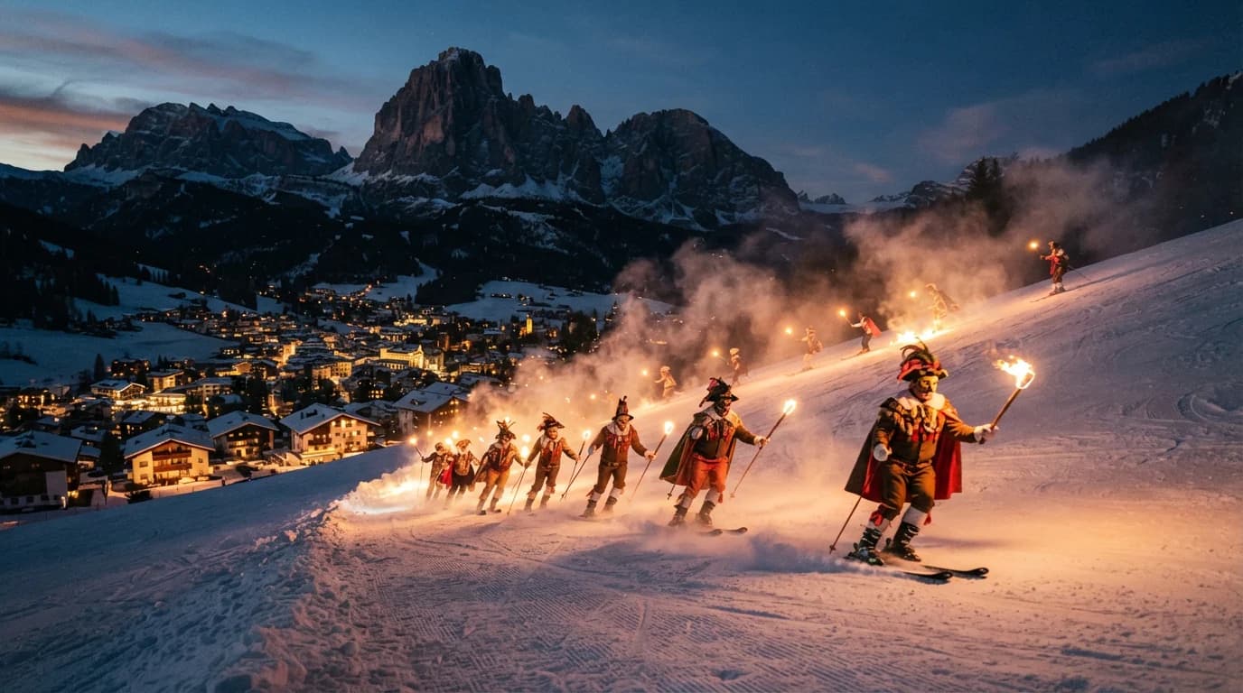 Skishow di Carnevale della Scuola di sci Saslong