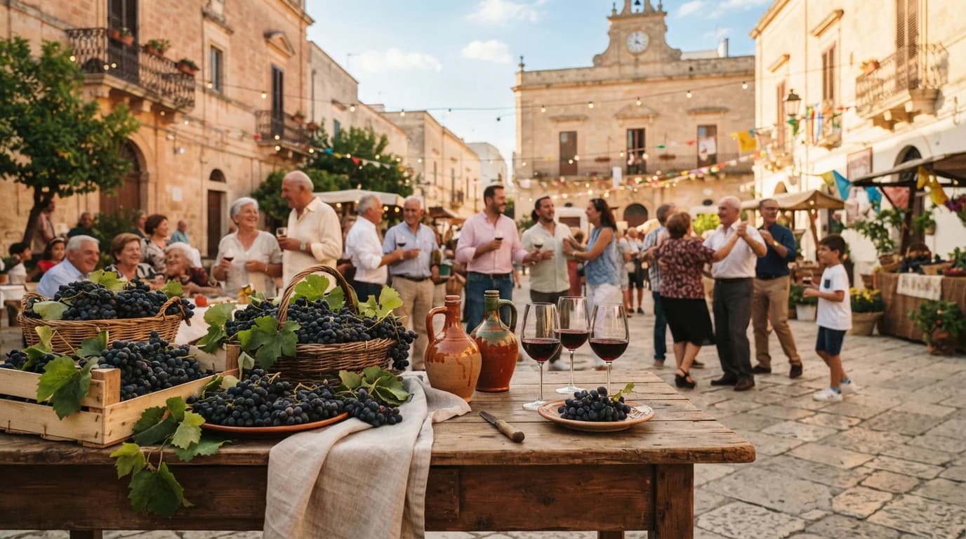 Vendemmia in piazza - VINDIMAMU A MIENZU LA CHIAZZA