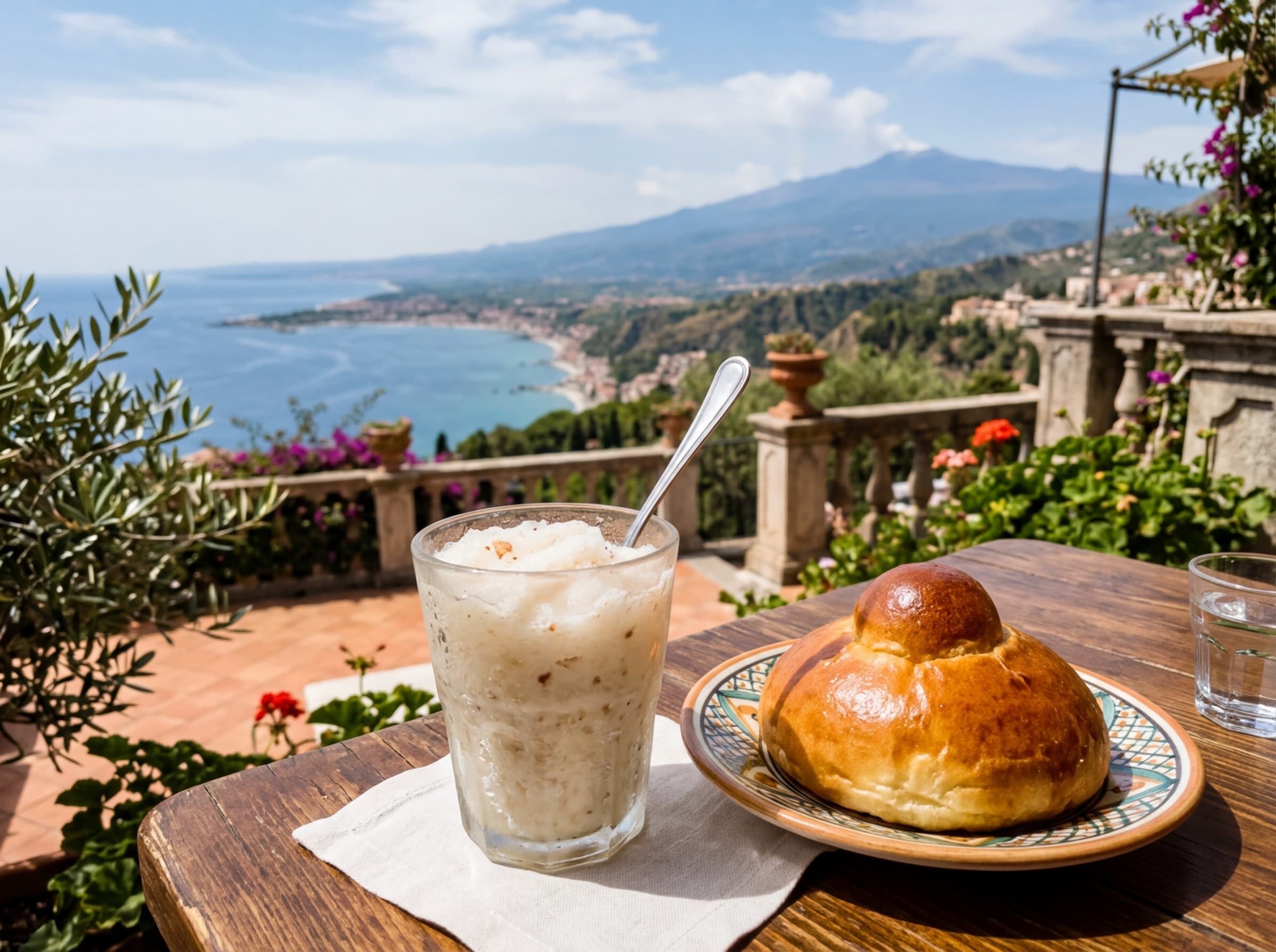 Granita Siciliana con Brioche