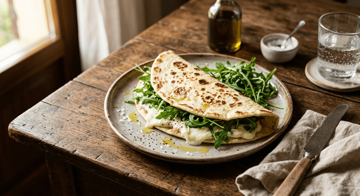 Piadina con squacquerone e rucola