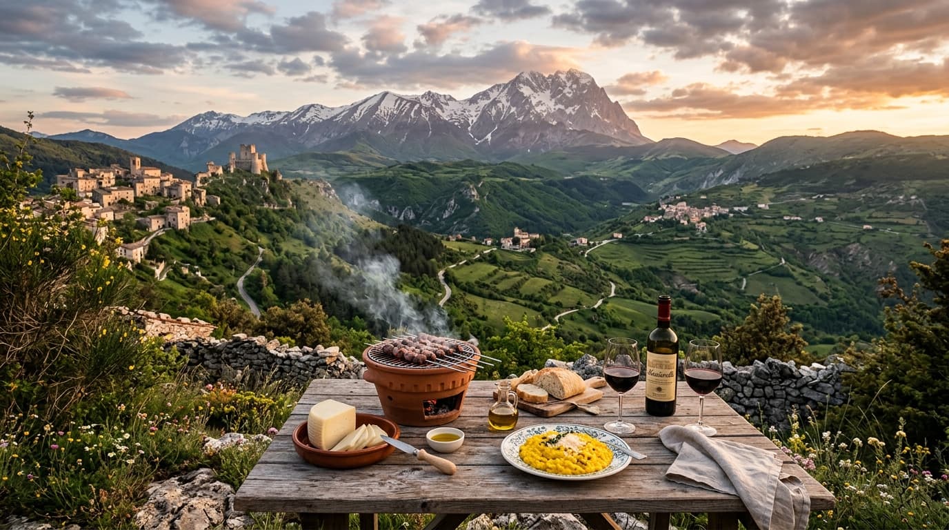 Arrosticini, Safran und Berge