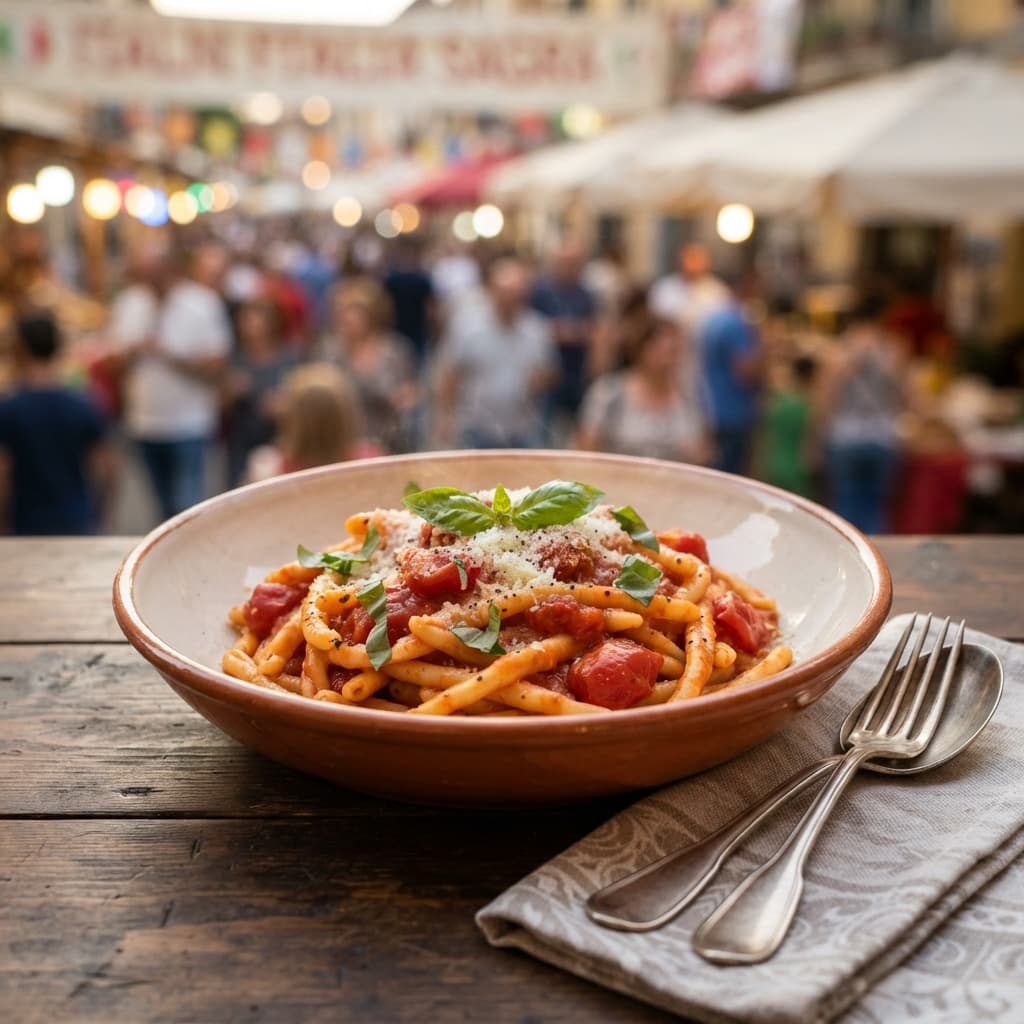 Fileja al pomodoro e basilico
