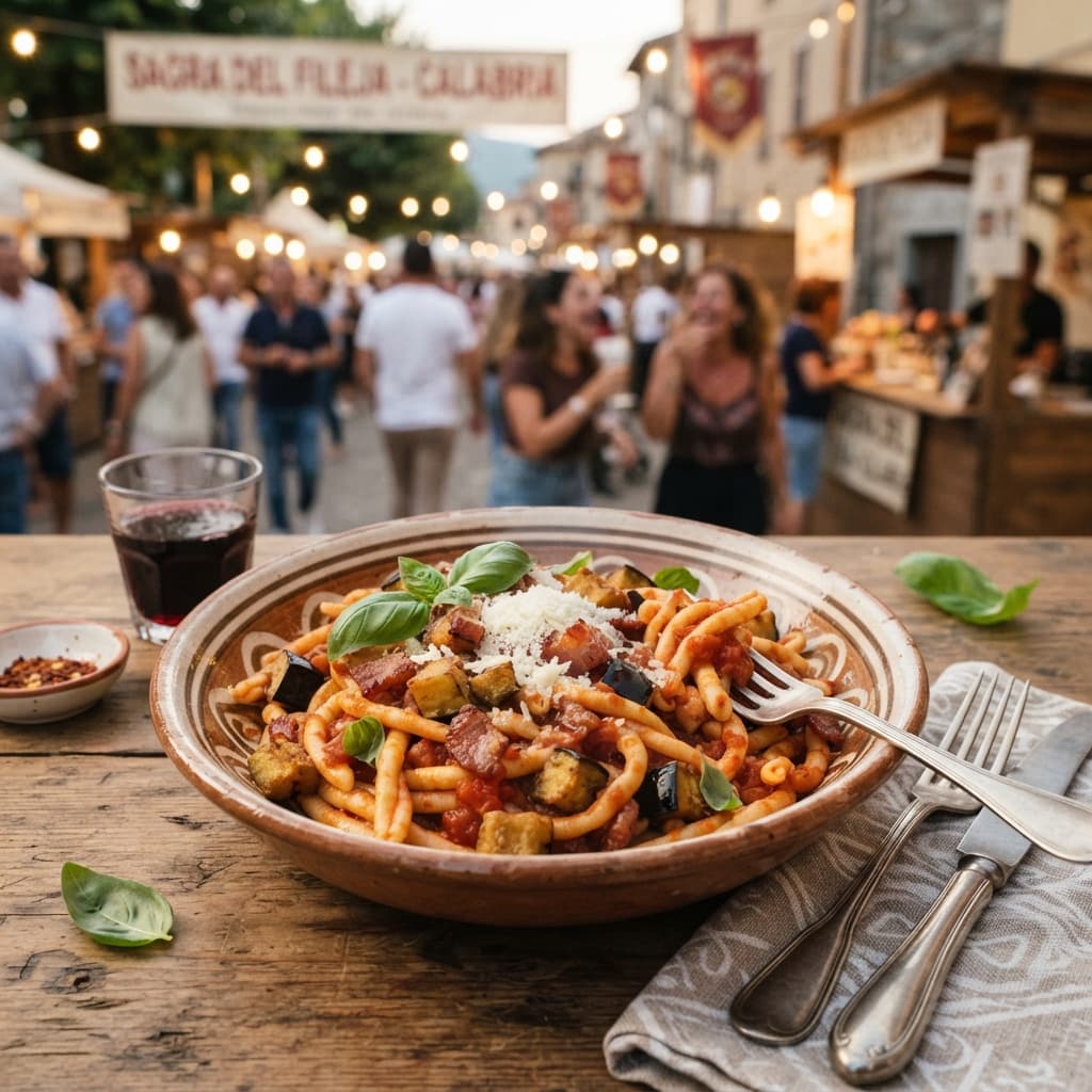 Fileja con melanzane e guanciale